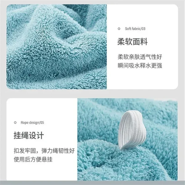 Women Hair Towel Microfiber Towel Bath Towels for Adults Home Terry Towels Bathroom Serviette De Douche Turban for Drying Hair 4