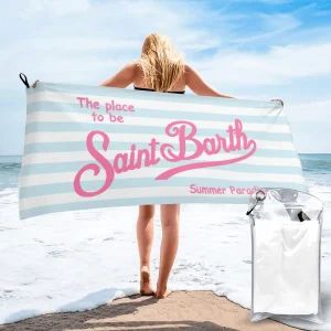 S-Saint B-Barth Beach Towel Poncho Bathing Towels Cover-ups Quick Dry Sand Free Yoga Spa Gym Pool 1
