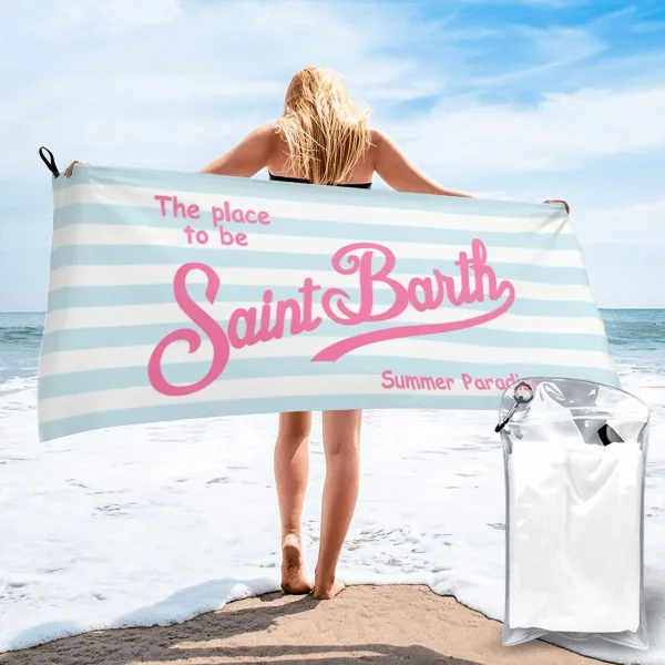 S-Saint B-Barth Beach Towel Poncho Bathing Towels Cover-ups Quick Dry Sand Free Yoga Spa Gym Pool 1