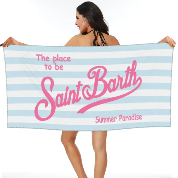 S-Saint B-Barth Beach Towel Poncho Bathing Towels Cover-ups Quick Dry Sand Free Yoga Spa Gym Pool 6