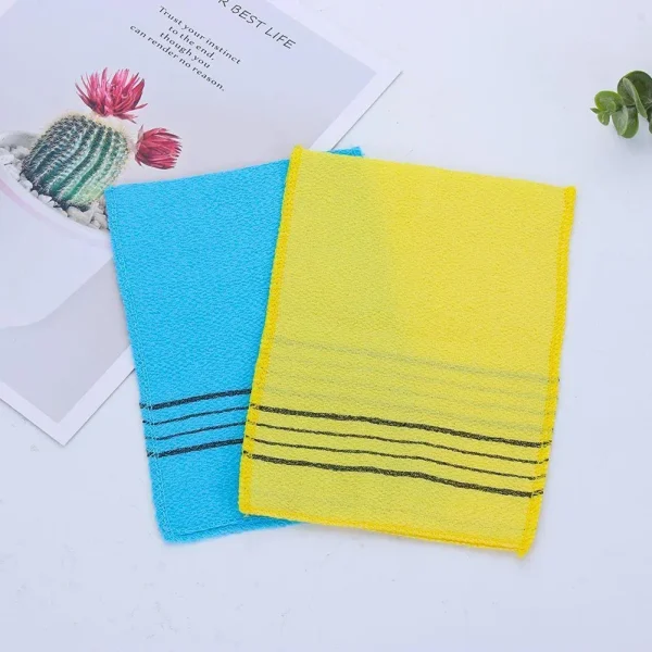 5Pcs Exfoliating Bath Pad Towels Set Korean Italy Asian Exfoliating Bath Washcloth Body Scrub Shower Soft Polyester Cotton 5