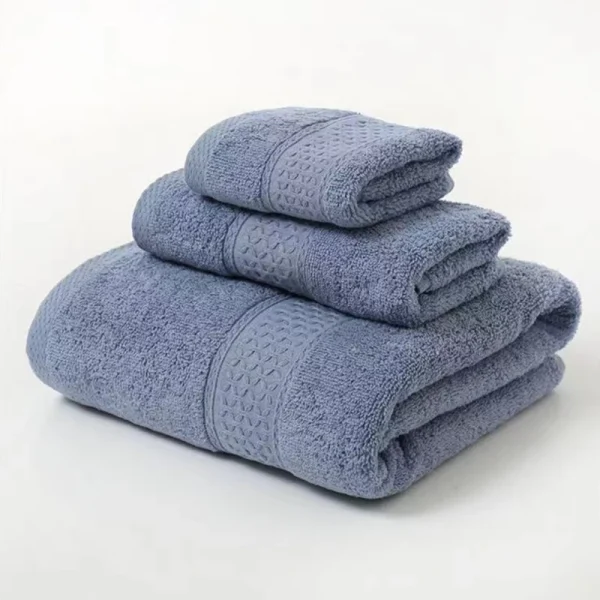 3pcs Luxurious Cotton Towel Set Ultra Soft Highly Absorbent Includes 1 Bath Towels 1 Hand Towels 1 Washcloths For Home Bathroom 2