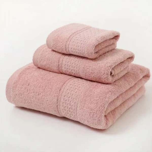 3pcs Luxurious Cotton Towel Set Ultra Soft Highly Absorbent Includes 1 Bath Towels 1 Hand Towels 1 Washcloths For Home Bathroom 5