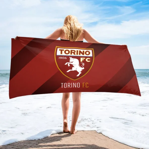 Beach Towel T-Turin FC Turban for Hair Drying Large Bath Towels Bathroom Accessories Personal Care Spa Sauna Home Quick Gym Set 2