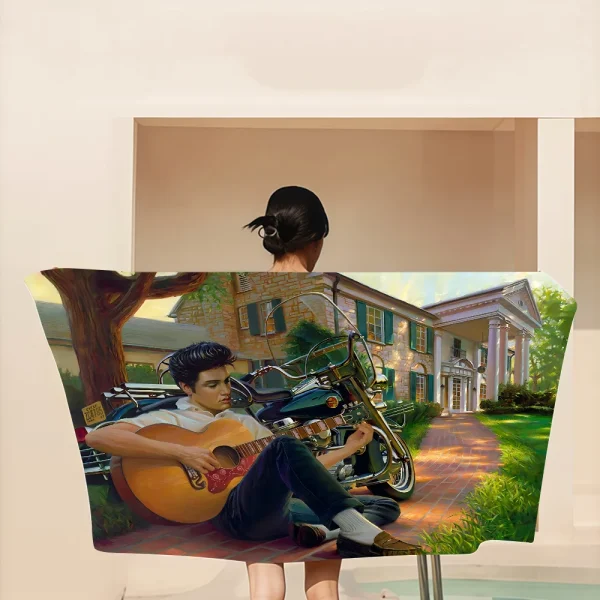 E-Elvis Presley Bath Towel Microfiber Soft Water Absorbing Breathable For Girl Kids Decorative Cartoon Beach Towel 6