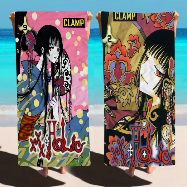 Anime XxxHOLiC Beach Towel Cartoon Cute Summer Kids Large Bath Pool Beach Towel Microfiber Absorbent For Swimming Travel 1