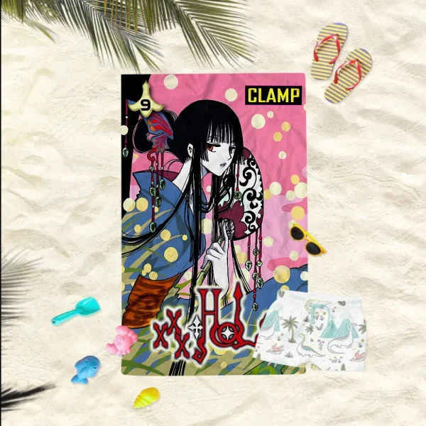 Anime XxxHOLiC Beach Towel Cartoon Cute Summer Kids Large Bath Pool Beach Towel Microfiber Absorbent For Swimming Travel 5