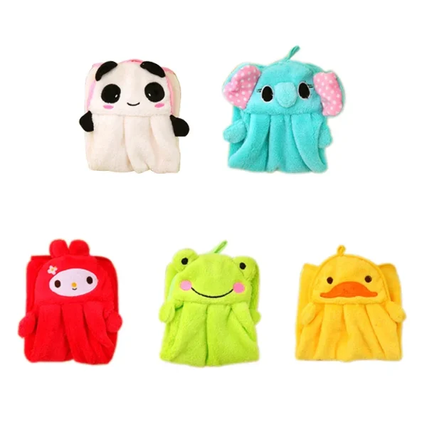 Lovely Cartoon Children Microfiber Hand Dry Towel for Kids Soft Plush Fabric Absorbent Hang Towel Kitchen Bathroom Bath Wipe 2
