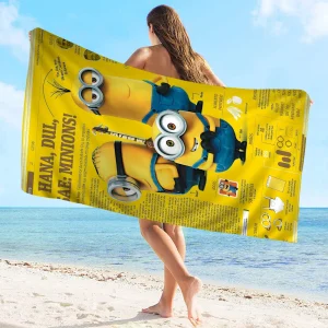 M-minions Movie Beach Towel Colorful Bath Towels for Girl Microfiber Quick Dry Custom Sand Free Beach Yoga Spa Gym Pool 1