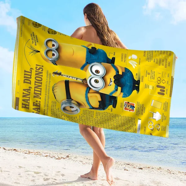 M-minions Movie Beach Towel Colorful Bath Towels for Girl Microfiber Quick Dry Custom Sand Free Beach Yoga Spa Gym Pool 1