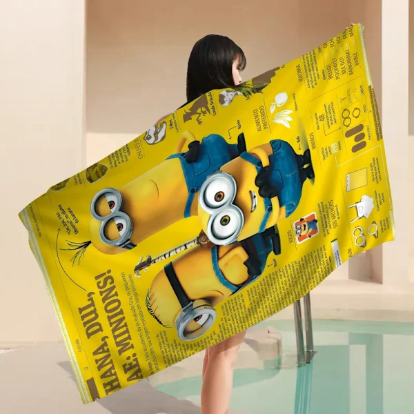 M-minions Movie Beach Towel Colorful Bath Towels for Girl Microfiber Quick Dry Custom Sand Free Beach Yoga Spa Gym Pool 2