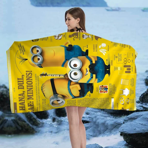 M-minions Movie Beach Towel Colorful Bath Towels for Girl Microfiber Quick Dry Custom Sand Free Beach Yoga Spa Gym Pool 3