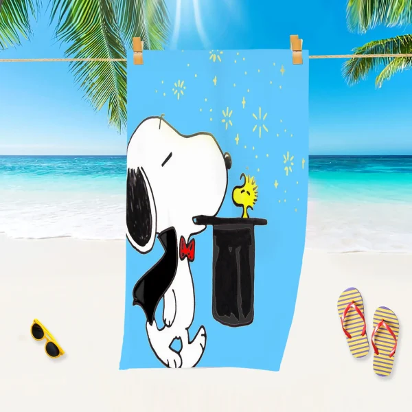 Snoopy Cotton 100% Beach Microfibre Towel Suitable For Children And Adults  Cartoon Travel Towels 2