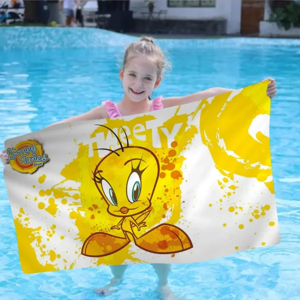 Looney Tunes T-Tweety Bird Beach Towel For Kids Personalized Bath Towel Pool Towel Vacation Gift Picnic Towel Party Gift 1