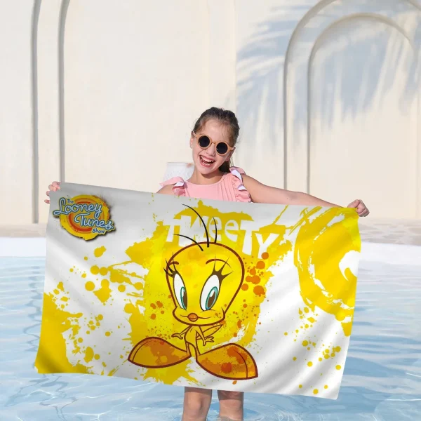 Looney Tunes T-Tweety Bird Beach Towel For Kids Personalized Bath Towel Pool Towel Vacation Gift Picnic Towel Party Gift 2