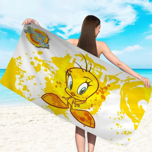 Looney Tunes T-Tweety Bird Beach Towel For Kids Personalized Bath Towel Pool Towel Vacation Gift Picnic Towel Party Gift 3