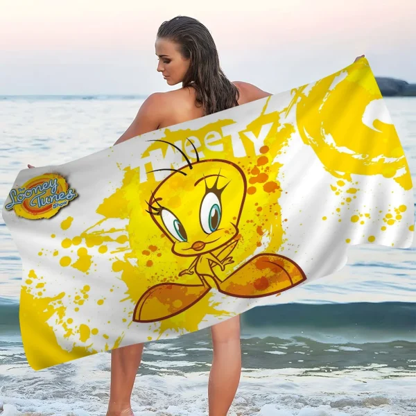 Looney Tunes T-Tweety Bird Beach Towel For Kids Personalized Bath Towel Pool Towel Vacation Gift Picnic Towel Party Gift 4