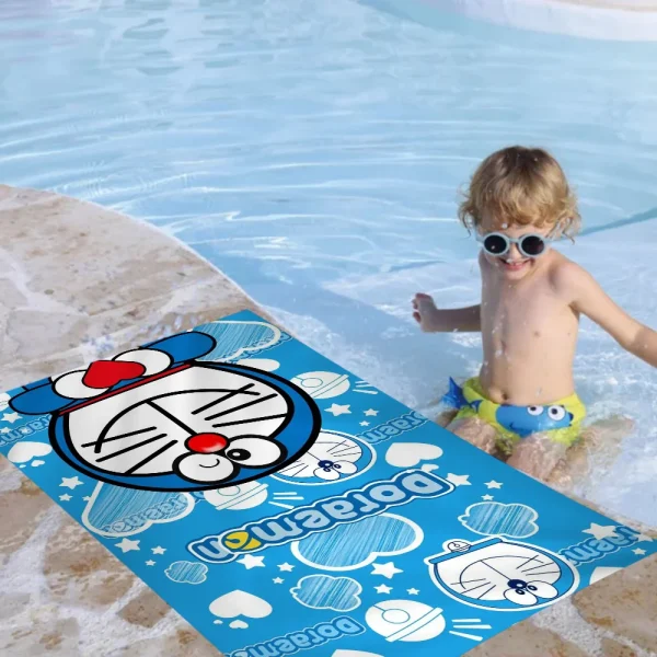 Cartoon Cute D-Doraemon Cat Big Microfiber Beach Towels Quick Dry Towel Sand Beach Towels Pool Towel For Travel Swim Pool Yoga 4
