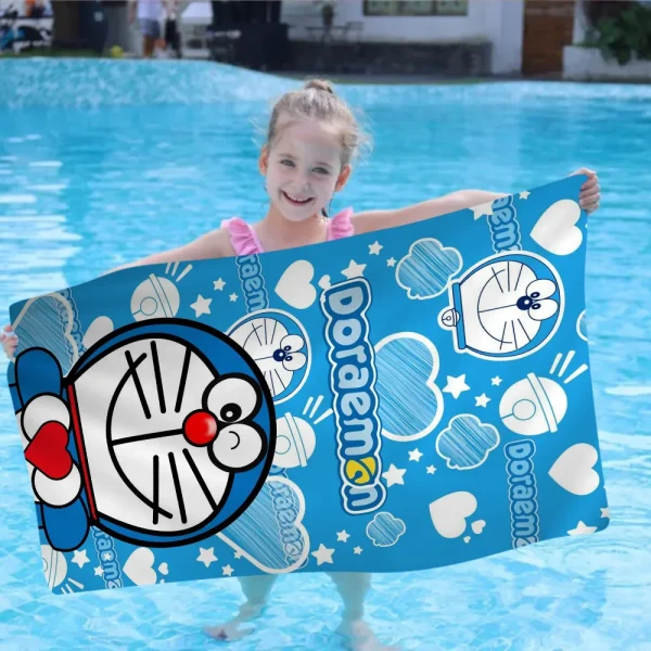 Cartoon Cute D-Doraemon Cat Big Microfiber Beach Towels Quick Dry Towel Sand Beach Towels Pool Towel For Travel Swim Pool Yoga 5
