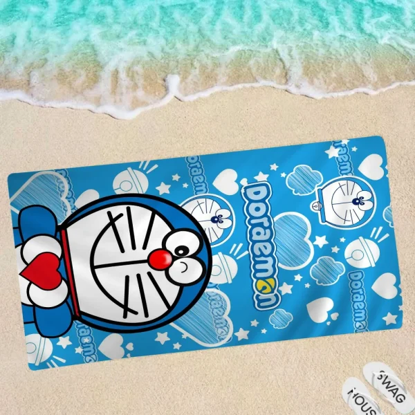 Cartoon Cute D-Doraemon Cat Big Microfiber Beach Towels Quick Dry Towel Sand Beach Towels Pool Towel For Travel Swim Pool Yoga 6