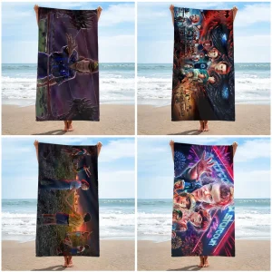 S-Stranger-Things-s Towel  Microfiber beach towels absorb water, dry quickly, and are easy and comfortable for yoga swimming 1