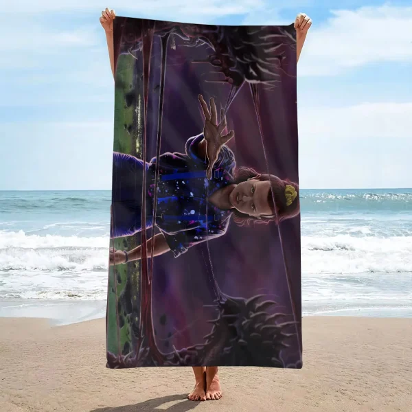 S-Stranger-Things-s Towel  Microfiber beach towels absorb water, dry quickly, and are easy and comfortable for yoga swimming 2