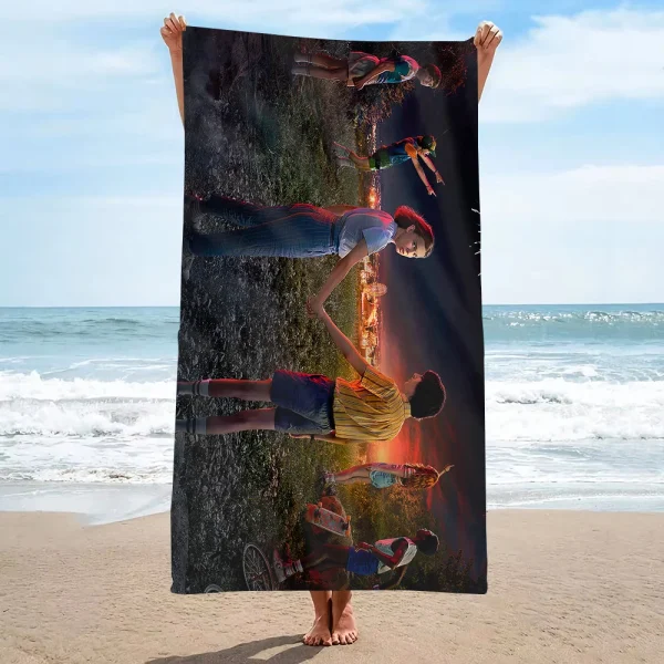 S-Stranger-Things-s Towel  Microfiber beach towels absorb water, dry quickly, and are easy and comfortable for yoga swimming 4