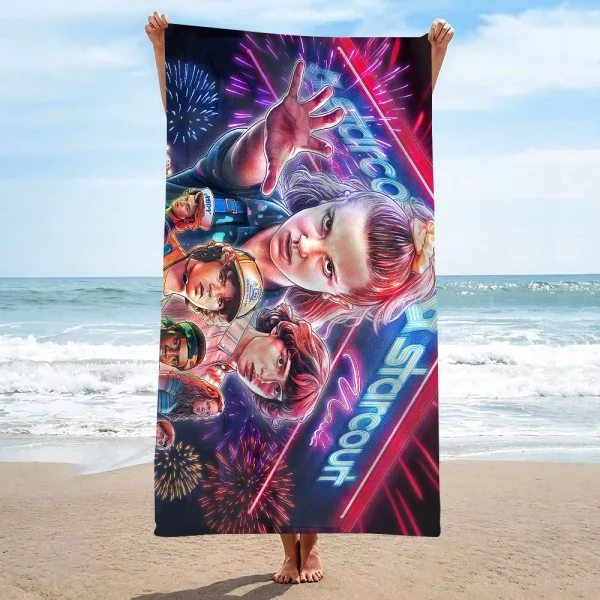 S-Stranger-Things-s Towel  Microfiber beach towels absorb water, dry quickly, and are easy and comfortable for yoga swimming 5