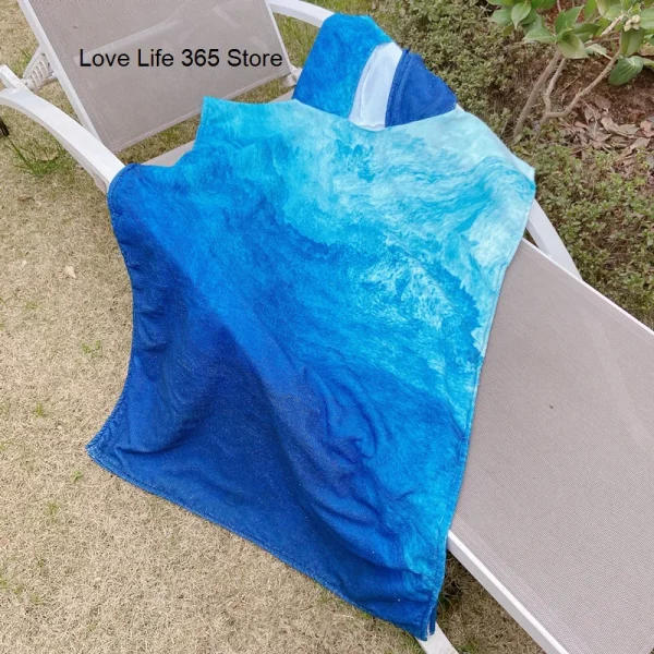 Surf Poncho Beach Towels For Adults Quick Dry Hooded Cloak Women Large Bath Towels Sand Free Bathrobe For Summer Swimming Surf 6