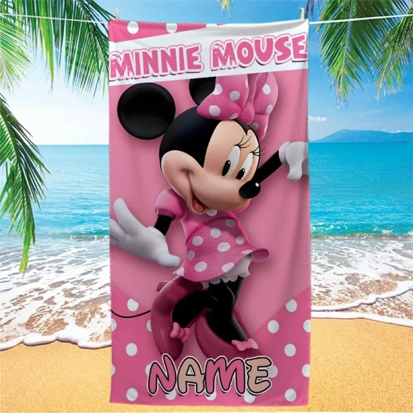 Personalized Minnie Mouse Beach Towel: Customize Your Name for Summer Fun! Suitable for beach towels, towels, bath towels 1
