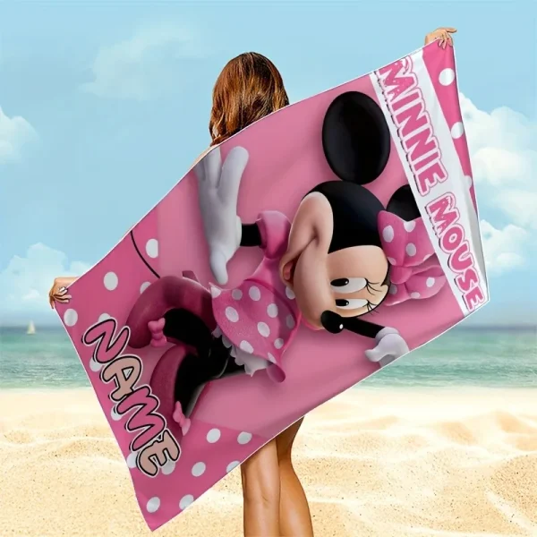 Personalized Minnie Mouse Beach Towel: Customize Your Name for Summer Fun! Suitable for beach towels, towels, bath towels 2