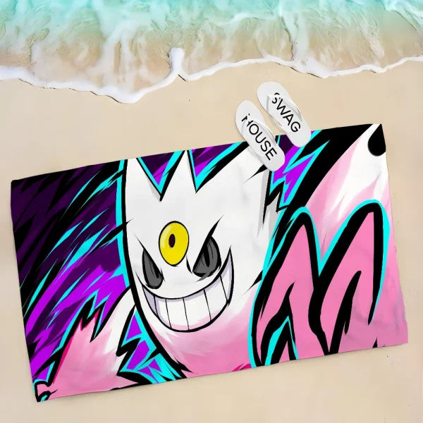 1pc P-Pokemon-Gengar Grande Towel Microfiber Beach Towel Quick Dry Kids Beach Blanket Soft Unisex Camping Pool Towel 4