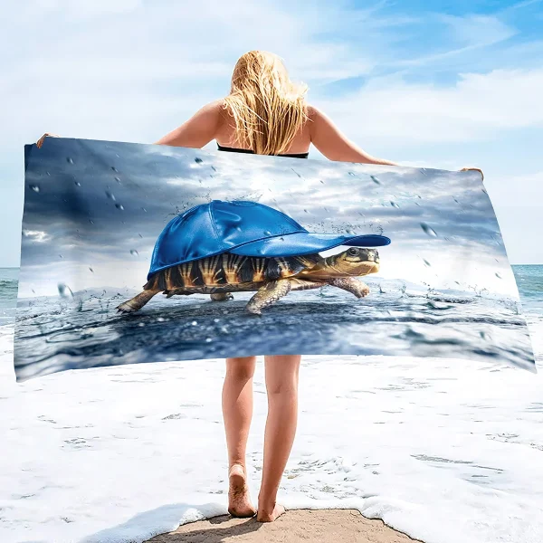 Adults Oversized Beach Towels Sand Free Sea Turtle Beach Towels Quick Dry Large Bath Towels Microfiber Lightweight Travel Towel 2