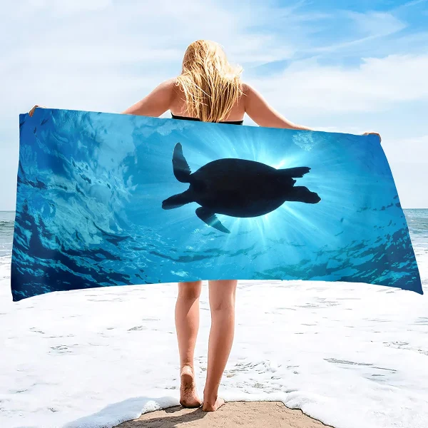 Adults Oversized Beach Towels Sand Free Sea Turtle Beach Towels Quick Dry Large Bath Towels Microfiber Lightweight Travel Towel 3