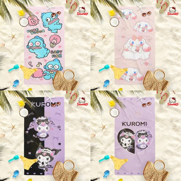 Kuromi and Friends Beach Towels - Splash into Fun! Suitable for towels, bath towels, beach towels 1