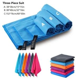 3PCS Set Of Sports Microfiber Quick Dry Towel Portable Ultralight Absorbent Towel For Swimming Gym Fitness Yoga Beach Travel 1