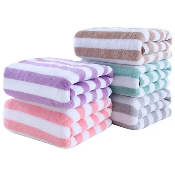 35x75cm Stripes Absorbent Quick Drying Bath Towel Sets Soft Adults Face Hand Towels Bathroom Microfiber Swim Bath Towels 6