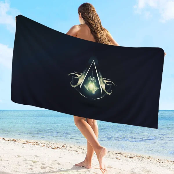 Assassin s Creed Microfiber Blanket Quick Drying Beach Towels Oversized Printing Super Absorbent Pool Towel Blanket 2