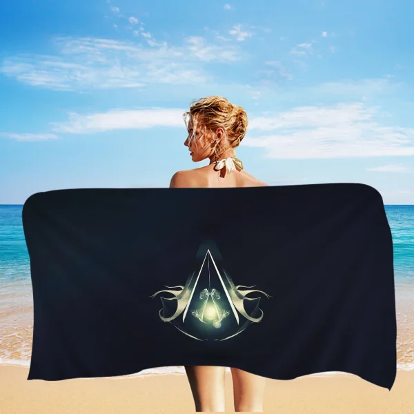 Assassin s Creed Microfiber Blanket Quick Drying Beach Towels Oversized Printing Super Absorbent Pool Towel Blanket 3