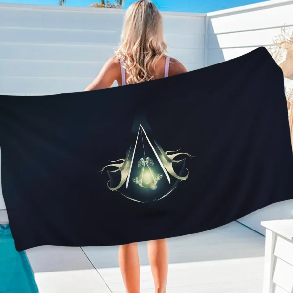 Assassin s Creed Microfiber Blanket Quick Drying Beach Towels Oversized Printing Super Absorbent Pool Towel Blanket 4