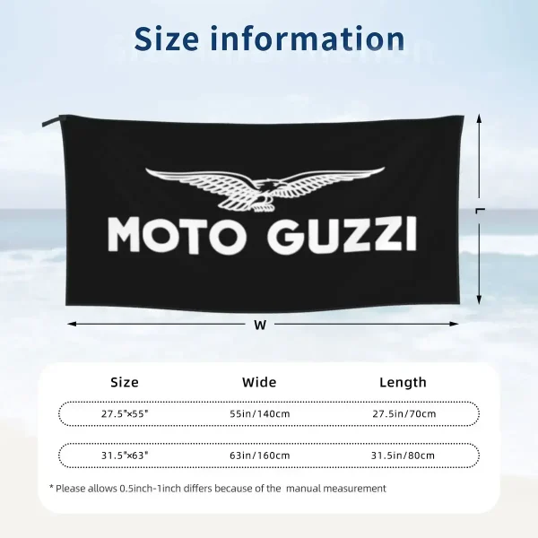 Moto Guzzi Beach Towel Soft Microfiber Quick Dry Absorbent Quick Towels For Yoga 2