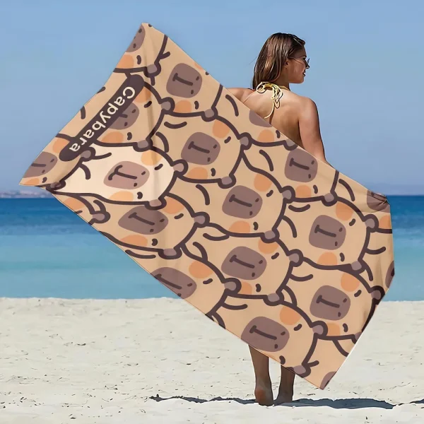 Cute Capybara Beach Towel Microfiber Sand Free Quick Dry Soft Sandproof Pool Towels Gift for Women Travel Gym Shower Camping 3