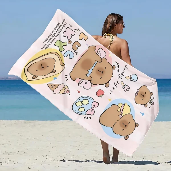 Cute Capybara Beach Towel Microfiber Sand Free Quick Dry Soft Sandproof Pool Towels Gift for Women Travel Gym Shower Camping 5