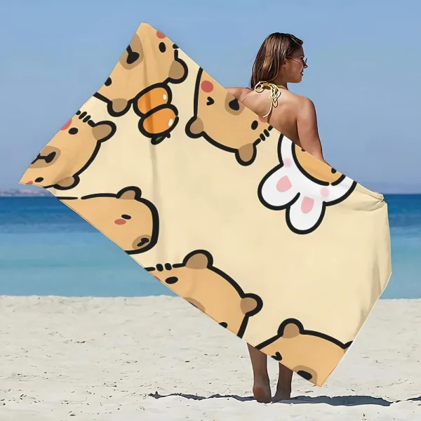 Cute Capybara Beach Towel Microfiber Sand Free Quick Dry Soft Sandproof Pool Towels Gift for Women Travel Gym Shower Camping 6