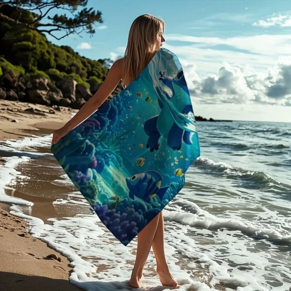 Splash into Fun with Stitch - Beach Towel! Suitable for towels, bath towels, beach towels, party decorations, gifts 3
