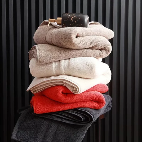 Inyahome 100% Cotton Shower Towels Bath Towel for Adults High Absorbent Home Hotel Pure Thick Towels Bathroom Bath Towel White 4