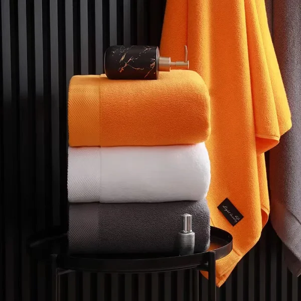 Inyahome 100% Cotton Shower Towels Bath Towel for Adults High Absorbent Home Hotel Pure Thick Towels Bathroom Bath Towel White 5