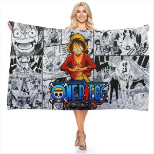 Cartoon Beach Towel, Anime Barh Towel Set 75x150cm, Printed Washcloth for Bathroom Shower Decor Home Decor 1