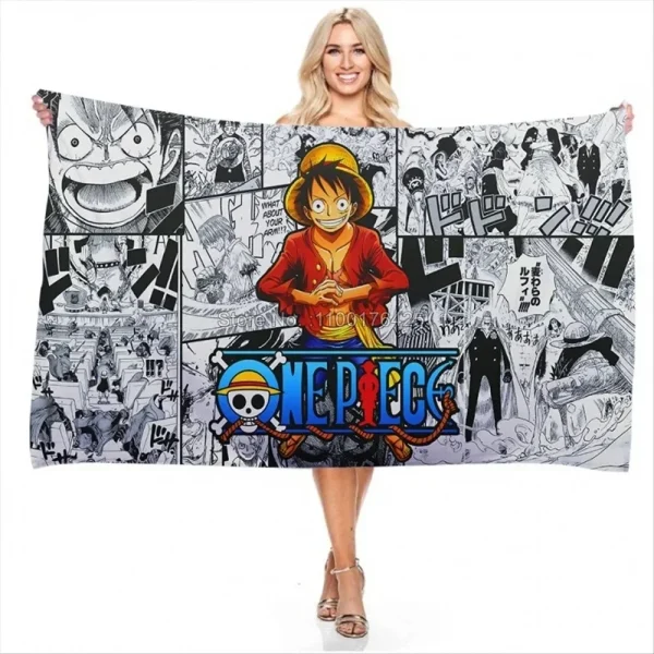 Cartoon Beach Towel, Anime Barh Towel Set 75x150cm, Printed Washcloth for Bathroom Shower Decor Home Decor 1
