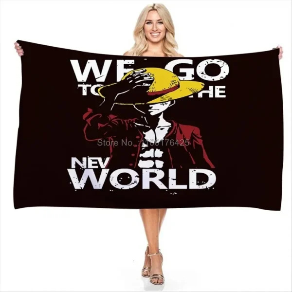Cartoon Beach Towel, Anime Barh Towel Set 75x150cm, Printed Washcloth for Bathroom Shower Decor Home Decor 2
